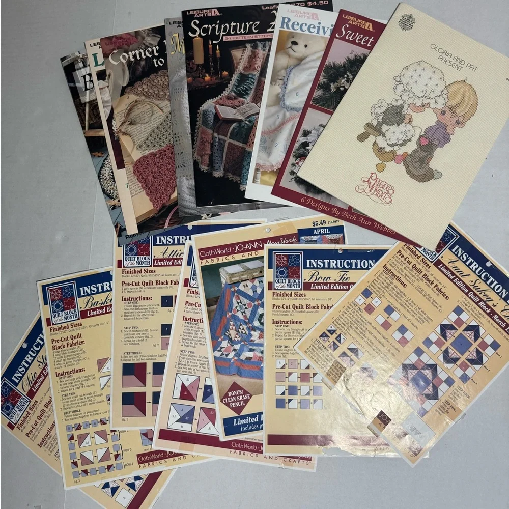 VTG 1980-1990s Afghan‎ Quilt Sewing Instructions Sheets, Patterns etc #A111